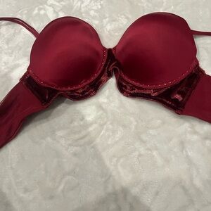 Victoria's Secret Deep Red Bra with Studded Detail